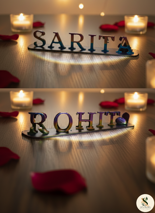 Couple Name Standee | Dual Vision 3D Printed | Custom Names & Heart